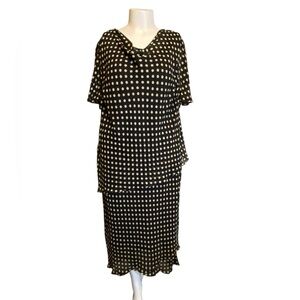 Shomi by Miller Shor Womans 100% Silk Polka Dot Asymmetrical Dress Women’s SZ 20